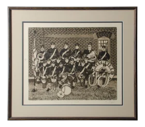 1970s Etching “Turn of the Century Band" by Michael Louis Jacques