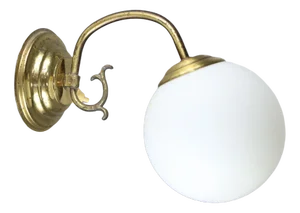 Mid-Century Brass and Opaline Sconce