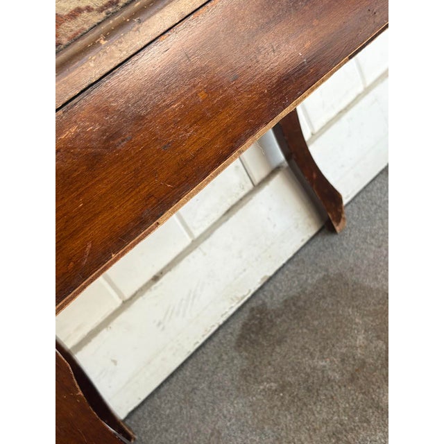 Mid-Century Modern 1930s Velvet-Top Wood Storage Stool For Sale - Image 3 of 9