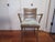 1950s Heywood Wakefield Style Unmarked Painted Mid-Century Modern Armchair in Orchid Pattern Silk For Sale - Image 4 of 7