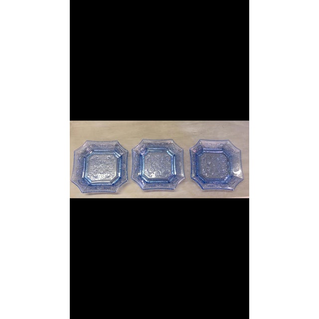 1970s 1970s Traditional Blue French Portiex Art Glass Plates - Set of 3 For Sale - Image 5 of 5