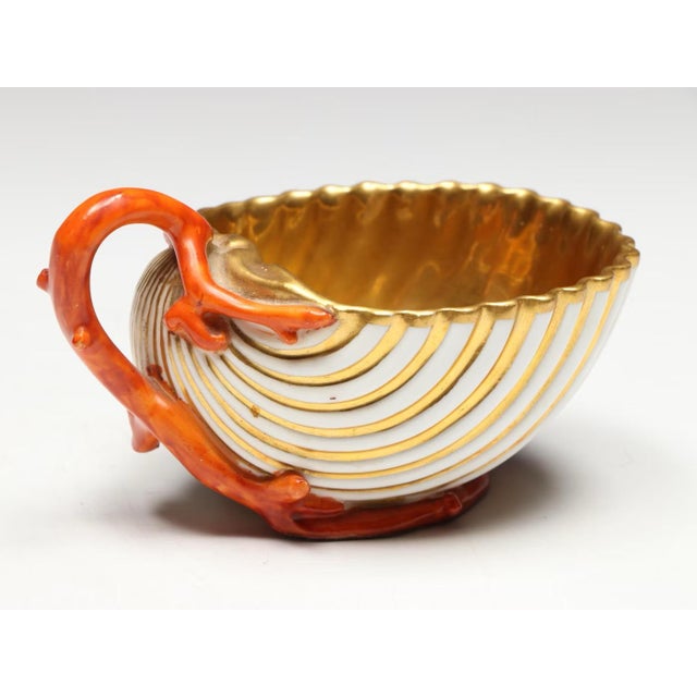 Antique Early 19th Century French Dagoty Old Paris Porcelain Sea Shell Cup & Saucer - Circa 1810 For Sale - Image 10 of 13
