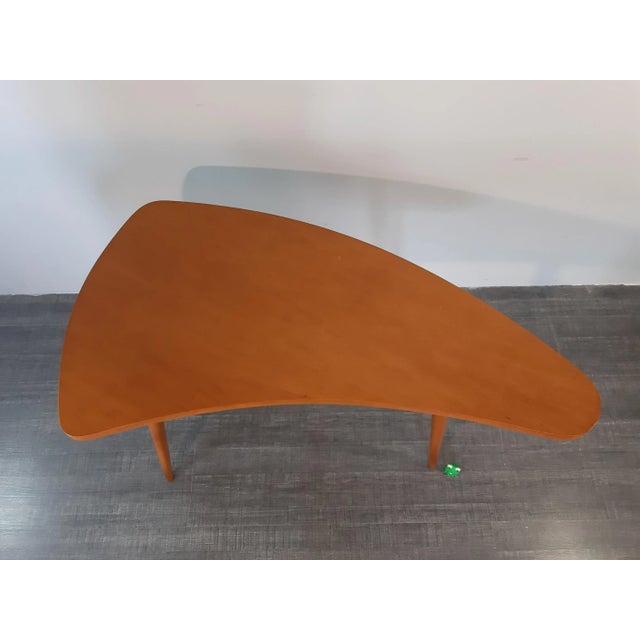 Vintage Czechoslovak Boomerang Beech Side Table from Ledenecky Nabytek, 1960s For Sale - Image 6 of 18