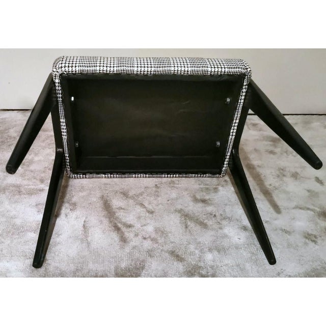 1950s Art Deco Italian Bench Wood and Fabric Dedar Prince of Wales For Sale - Image 12 of 12