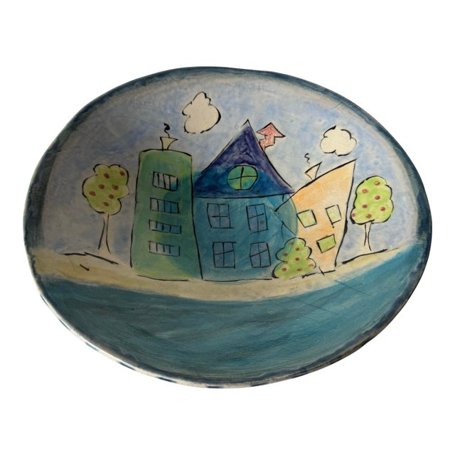 1970’s Vintage Ketsiland Handmade & Hand-Painted Art Ceramic Bowl For Sale