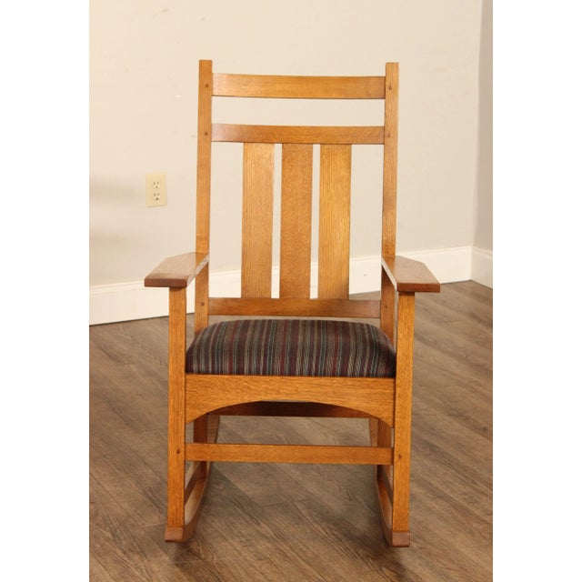 Stickley Stickley Mission Collection Harvey Ellis Oak Rocking Chair For Sale - Image 4 of 12