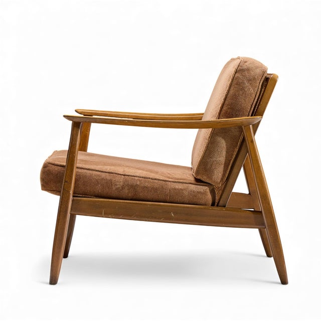 Wood Folke Ohlsson for Dux Model 247 Mid Century Walnut and Cane Lounge Chairs - Pair For Sale - Image 7 of 13