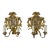 French Rococo Giltwood Armorial Two-Light Wall Sconces, 19th Century For Sale