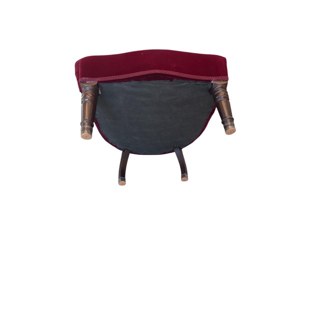 Antique Victorian Parlor Chairs With Burgundy Velvet Upholstery – Pair For Sale - Image 9 of 10