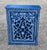 Wood Hand Painted Mediterranean Medicine Cabinet / Wall Shelf / Navy Blue and White Zouak For Sale - Image 7 of 7