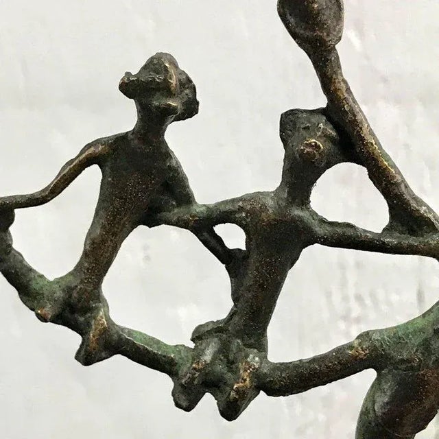 1970s African "Monkey Tree" Bronze Sculpture For Sale - Image 10 of 11