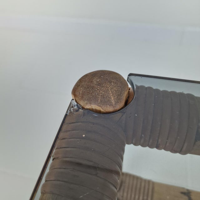 Italian Bamboo Coffee Table with Smoked Glass, 1970s For Sale - Image 16 of 17