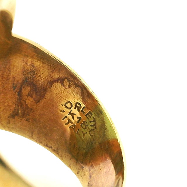 Vintage Italian 18k Gold Jade Statement Ring by Corletto, Size 8 For Sale - Image 10 of 10