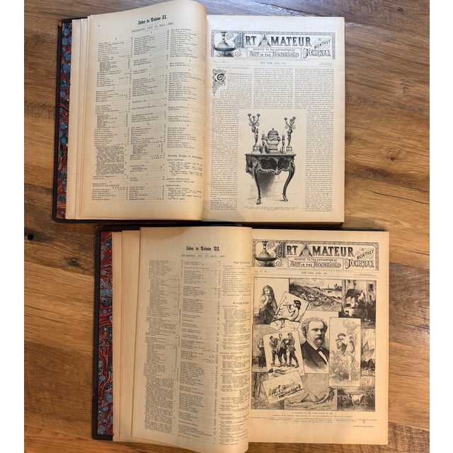 1879–1882 Leather Hardcover Books Art Amateur Bound Journals by Montague Marks – Set of 2 Deluxe Volumes For Sale - Image 12 of 14