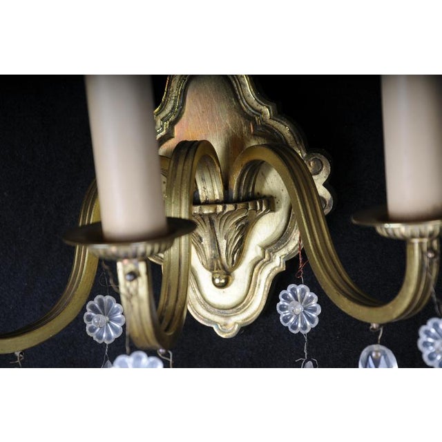 Vintage French Crystal Sconces, 1930s, Set of 2 For Sale - Image 10 of 14