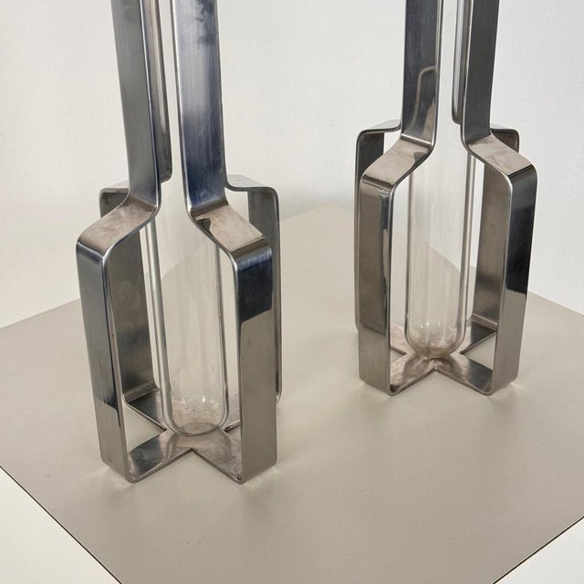 Gold Krupp Milano Single-Flower Vases by Linea Dellorso attributed to G. Gramigna and S. Mazza, 1974, Set of 2 For Sale - Image 8 of 12