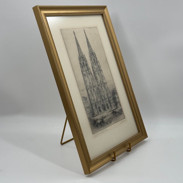 Antique German Paul Geissler Signed Original Etching Cologne Cathedral C. 1920 For Sale - Image 9 of 12