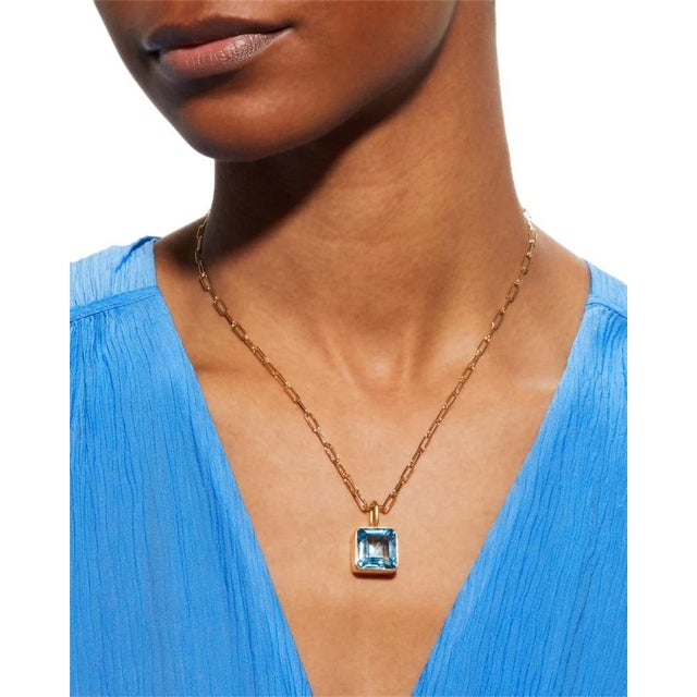 Contemporary Mini Charm Necklaces, (Blue Topaz) For Sale - Image 3 of 3