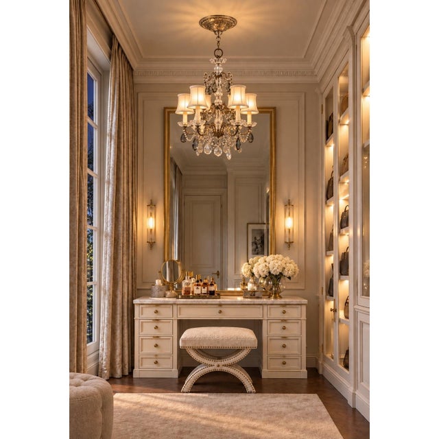 Early 19th Century French Bronze and Crystal Chandelier For Sale - Image 4 of 8