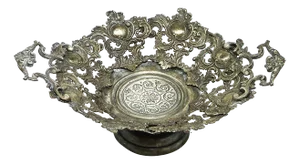Biedermeier Bowl on Stand, Former Austro-Hungarian Empire, 1900s