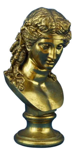 19th Century Empire Style Gilded Bronze Sculpture of Bust of Dionysus or Bacchus from Susse Frères, Paris, France, Late 1800s