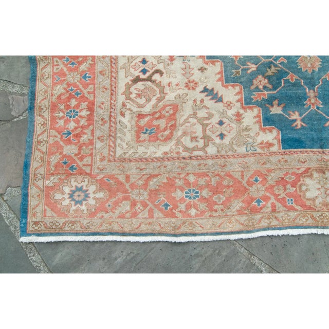 1920s Antique Oushak Medallion Hand-Knotted Rug - 7’10” X 9’3” For Sale In Los Angeles - Image 6 of 11