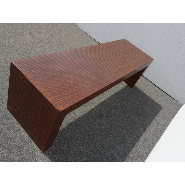 Wood Vintage Mid Century Modern Baker Brown Bench ~ Barbara Barry Collection For Sale - Image 7 of 13