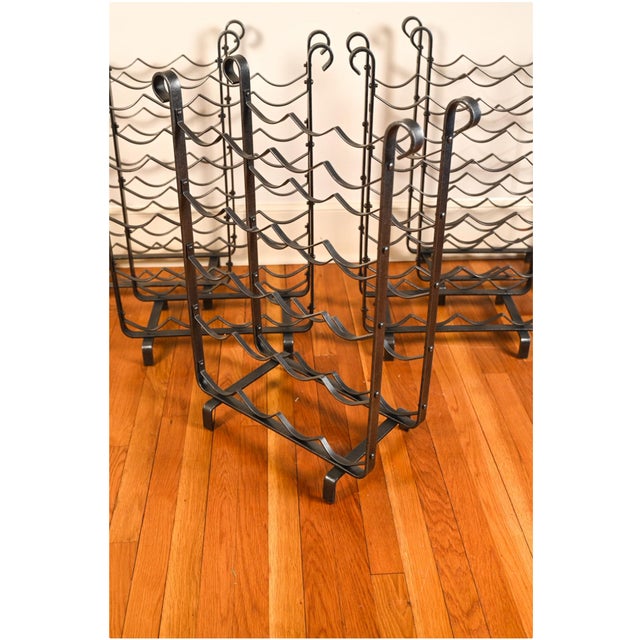 French Country Vintage French Country Style Wrought Iron Wine Racks—Set of Three For Sale - Image 3 of 9