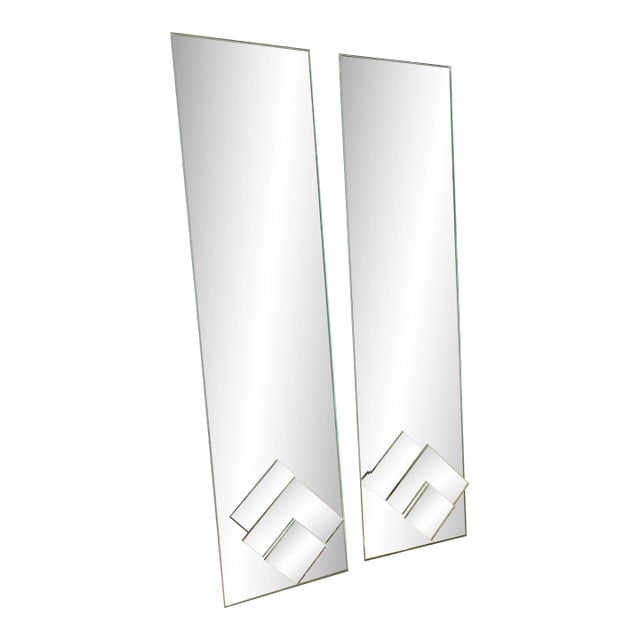 1980s Vintage Art Deco Wall Mirrors - a Pair For Sale