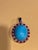Turquoise GIA Certified 105 Ct Natural Oval Turquoise, Ruby & Diamond Pendant, Sleeping B For Sale - Image 8 of 18