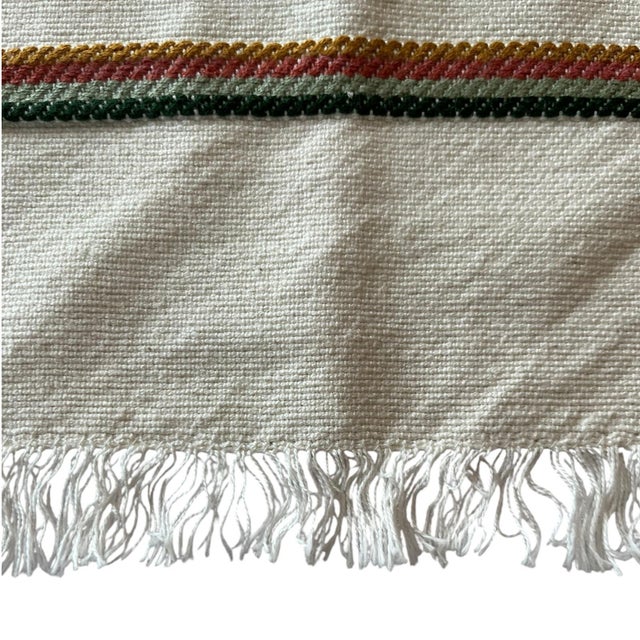 Vintage Woven Napkins Fringed Southwestern Boho Rustic Western Santa Fe Style - Set of 8 For Sale In Miami - Image 6 of 7