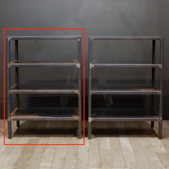 Late 20th Century Industial Four-Tier Steel Shelving Units For Sale - Image 5 of 7