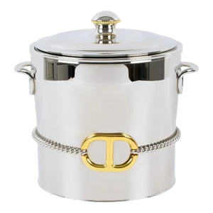 Gucci Italy Silvered and Gilt Metal Barware Ice Bucket