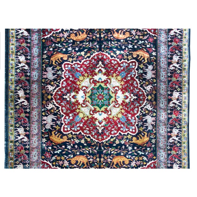 Textile Early 20th Century Persian Tabriz Rug For Sale - Image 7 of 15