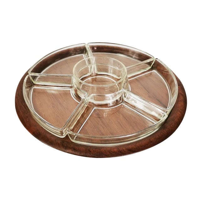 Teak and Glass Starter Set, Denmark, 1960s, Set of 7 For Sale