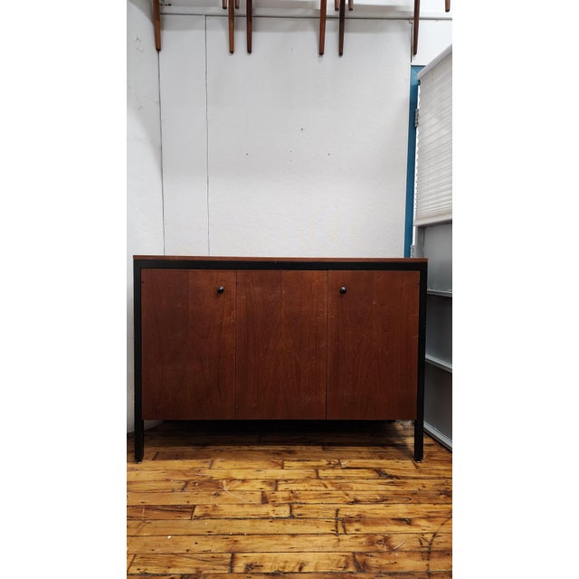 Rare Black Frame Teak Cabinet by George Nelson for Herman Miller For Sale In Philadelphia - Image 6 of 12