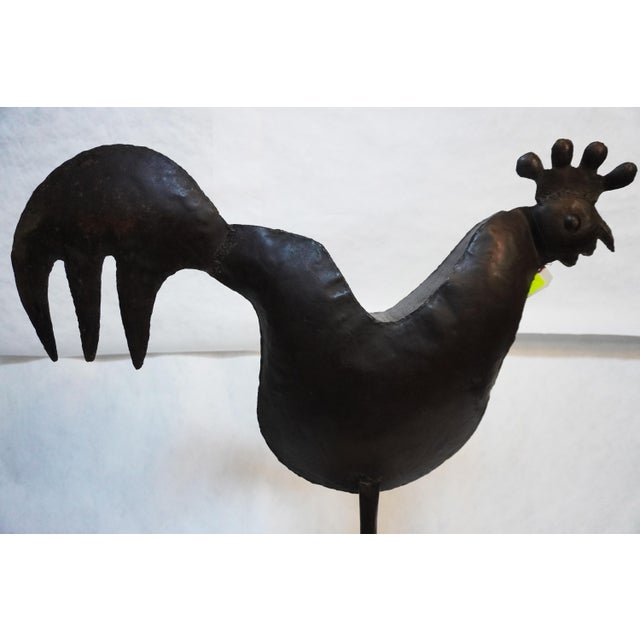 Brown French Iron Rooster Sculpture For Sale - Image 8 of 12