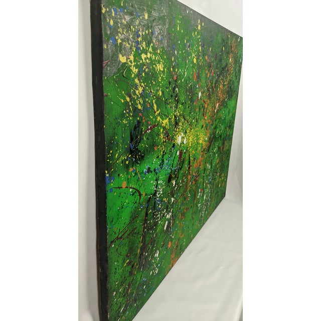 Large 1981 Signed "G. Dubois Abstract Expressionist Oil on Canvas – Heavy Impasto For Sale - Image 13 of 16