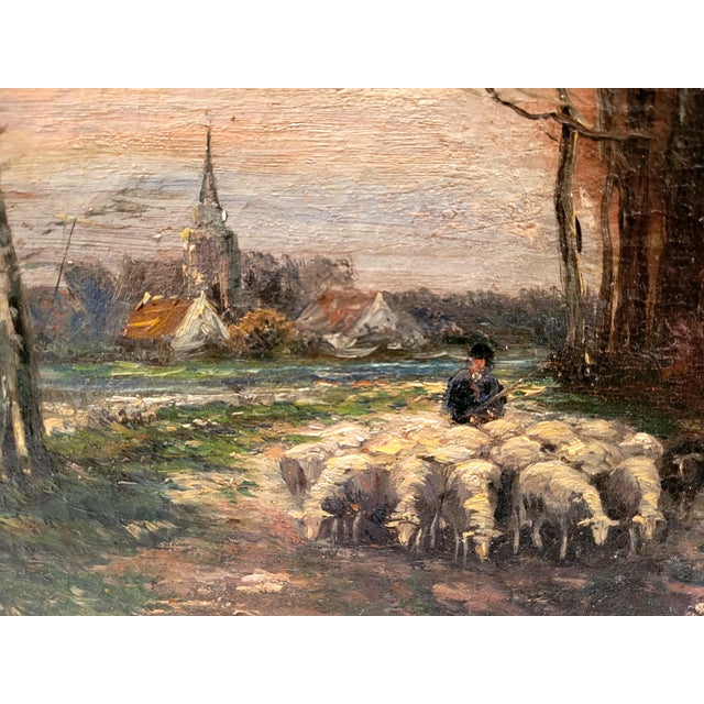 Authentic 19th Century Dutch School oil painting, executed after the compositions of Anton Mauve (1838–1888), one of the...