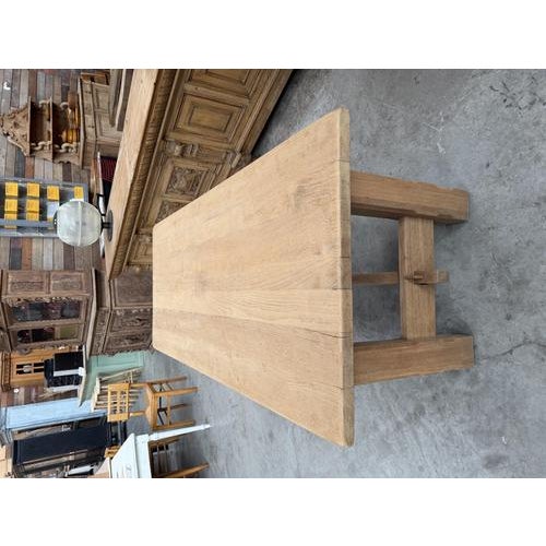 Solid Oak Farmhouse Table For Sale - Image 13 of 14