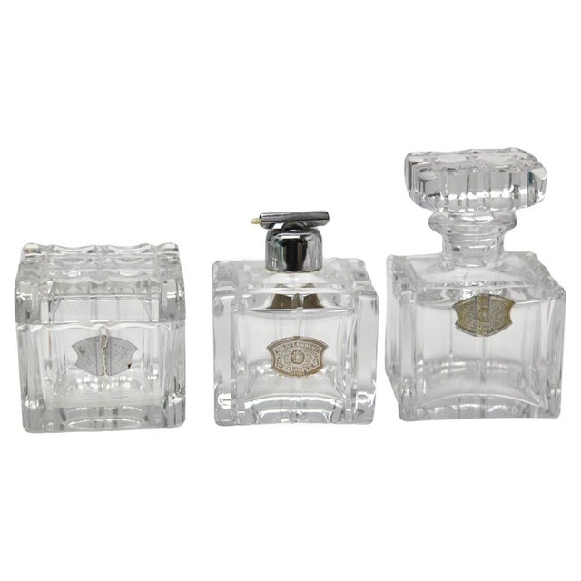 Crystal Set from Val Saint Lambert, Belgium, 1950s, Set of 3 For Sale - Image 15 of 15