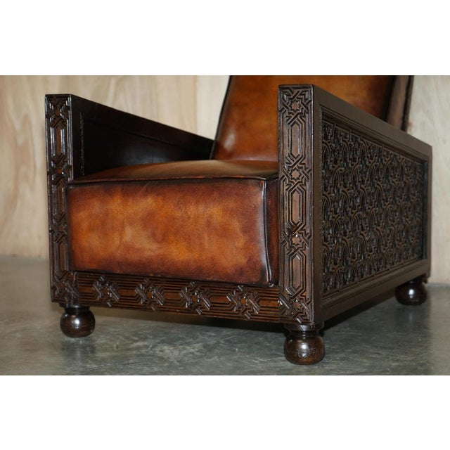 Wood Set of Art Deco Hand Carved Armchairs, 1900s For Sale - Image 7 of 18