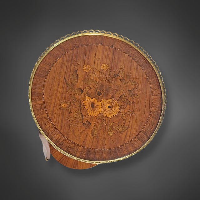 Brown Antique Louis XVI Side Table, France, 1900 For Sale - Image 8 of 13