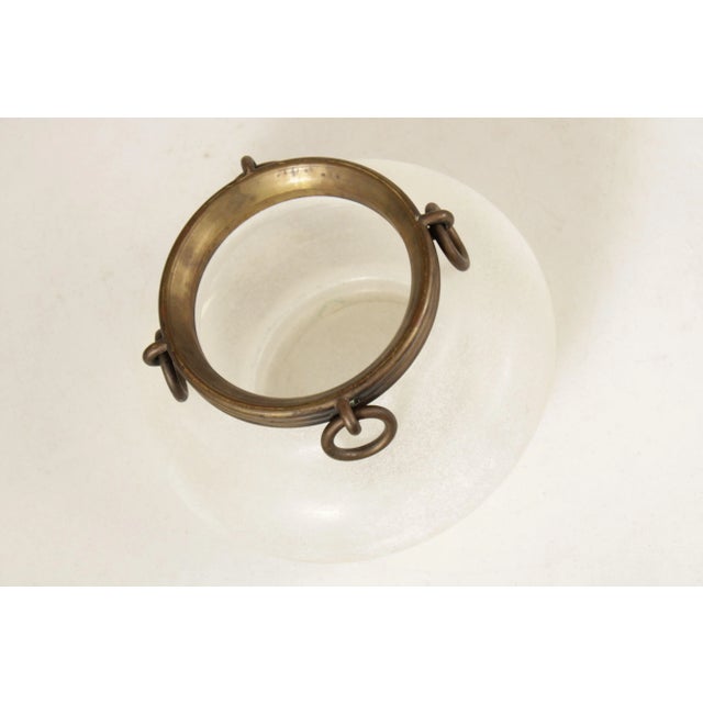 Neoclassical Style Opaque Glass and Brass Vase For Sale - Image 4 of 12