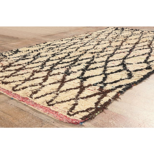 Beige Vintage Azilal Boucherouite Moroccan Rug, 04'08 X 07'08 For Sale - Image 8 of 10
