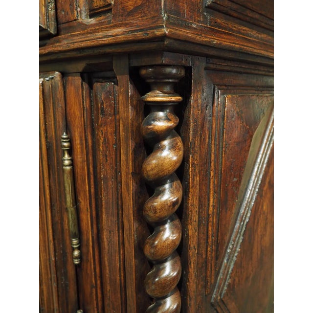 French 17th Century French Walnut Wood Buffet Deux Corps For Sale - Image 3 of 13