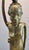 Metal Vintage African Brass Figural Lady Table Lamp With Frosted Globe For Sale - Image 7 of 15