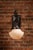Vintage Municipal Light Sconce With Milk Glass Shade For Sale - Image 4 of 9