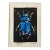 Original Hand-Carved Linocut Print Beetle With Watercolor - Azurite Variant For Sale