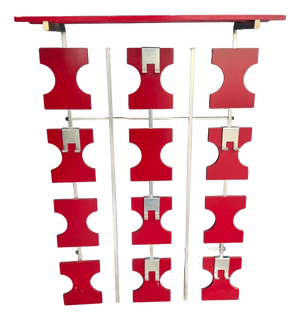 Vintage Space Age Wall Coat Rack in Red with Hat Shelf, 1960s